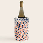 Floral Prints, Navy, Coral, Peach and Gray, Abstract Art, Coloured Prints Wine Chiller Gallery Image 3