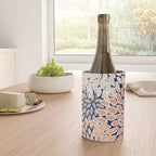 Floral Prints, Navy, Coral, Peach and Gray, Abstract Art, Coloured Prints Wine Chiller Gallery Image 4
