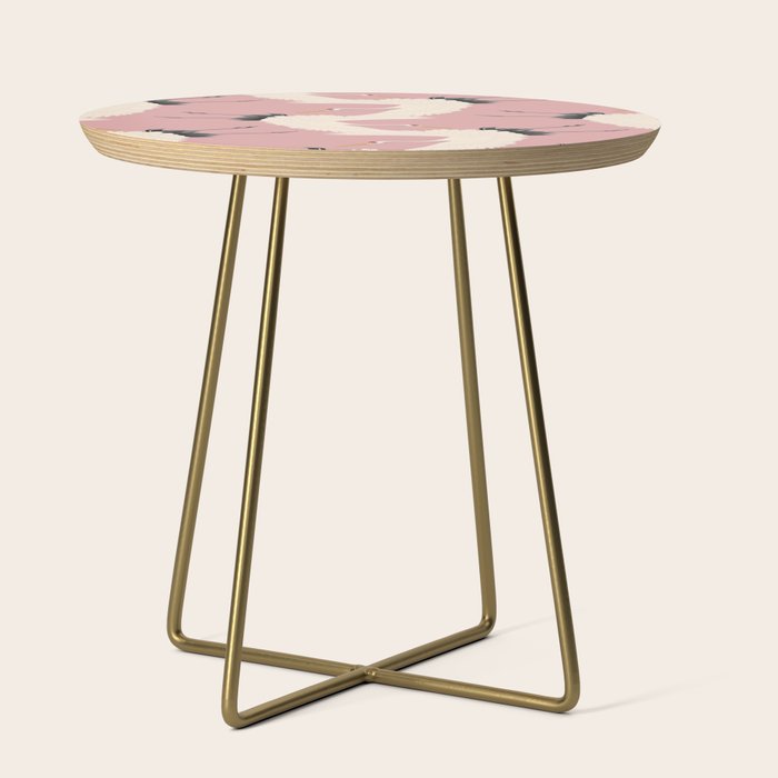 Pink Japanese Cranes Pattern Side Table Gallery Image 1