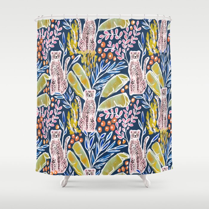 Pink Cheetah Shower Curtain Gallery Image 1