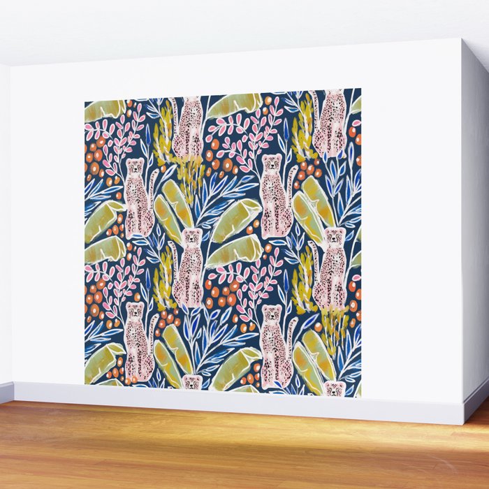 Pink Cheetah Wall Mural Gallery Image 2