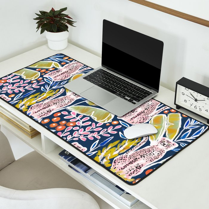 Pink Cheetah Desk Mat Gallery Image 2