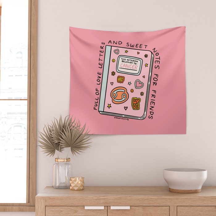 Cancer Zodiac Notebook Wall Tapestry Gallery Image 2