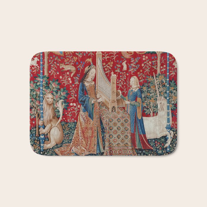 Lady and Unicorn Medieval Tapestry Hearing Bath Mat Gallery Image 1