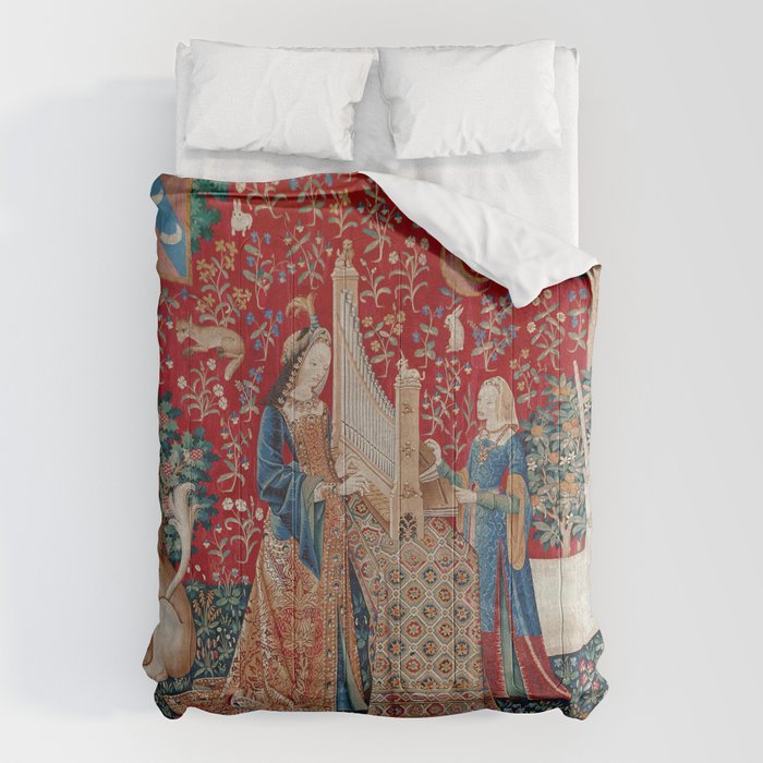Lady and Unicorn Medieval Tapestry Hearing Comforter Gallery Image 6