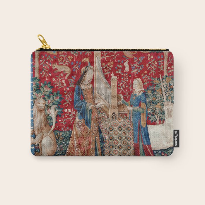 Lady and Unicorn Medieval Tapestry Hearing Carry All Pouch Gallery Image 1