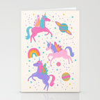 Space Unicorn - Neon Rainbow Stationery Card Gallery Image 2