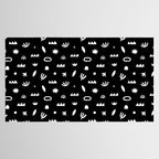 Black and white abstract organic shape pattern Tablecloth Gallery Image 2
