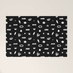 Black and white abstract organic shape pattern Welcome Mat Gallery Image 1