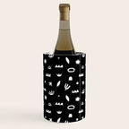 Black and white abstract organic shape pattern Wine Chiller Gallery Image 2