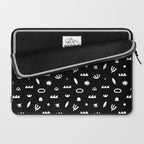 Black and white abstract organic shape pattern Laptop Sleeve Gallery Image 2