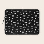 Black and white abstract organic shape pattern Laptop Sleeve Gallery Image 1