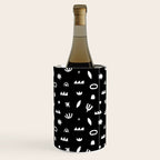Black and white abstract organic shape pattern Wine Chiller Gallery Image 3