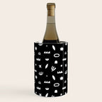 Black and white abstract organic shape pattern Wine Chiller Gallery Image 1