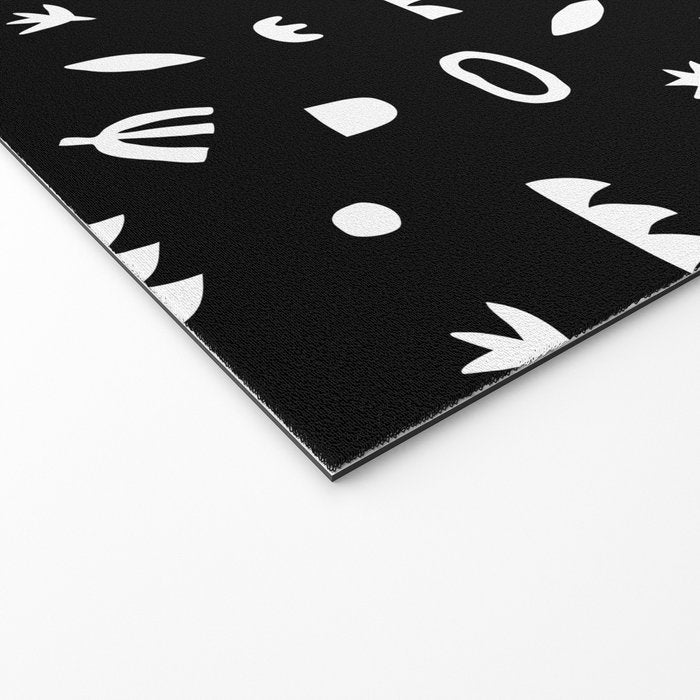 Black and white abstract organic shape pattern Welcome Mat Gallery Image 2