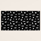 Black and white abstract organic shape pattern Desk Mat Gallery Image 3