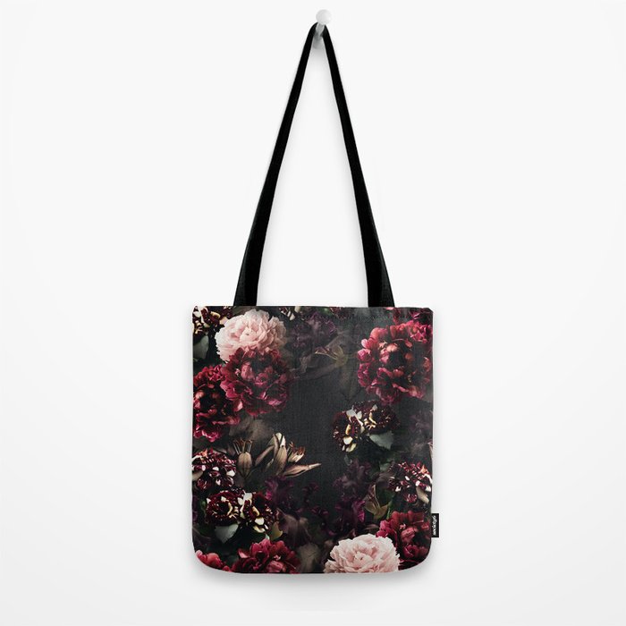 Vintage bouquets of garden flowers. Roses, dark red and pink peony.  Tote Bag Gallery Image 2