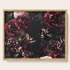 Vintage bouquets of garden flowers. Roses, dark red and pink peony.  Serving Tray Gallery Image 1