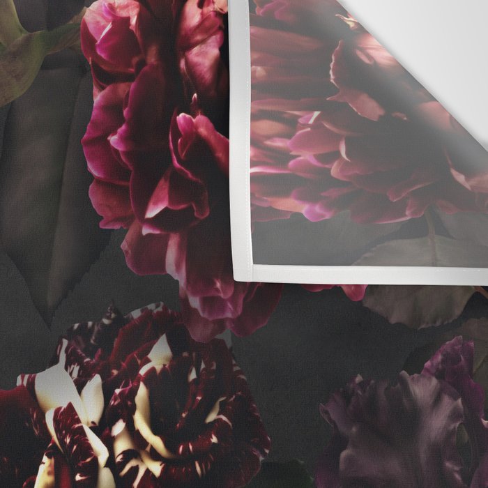 Vintage bouquets of garden flowers. Roses, dark red and pink peony.  Wall Tapestry Gallery Image 3