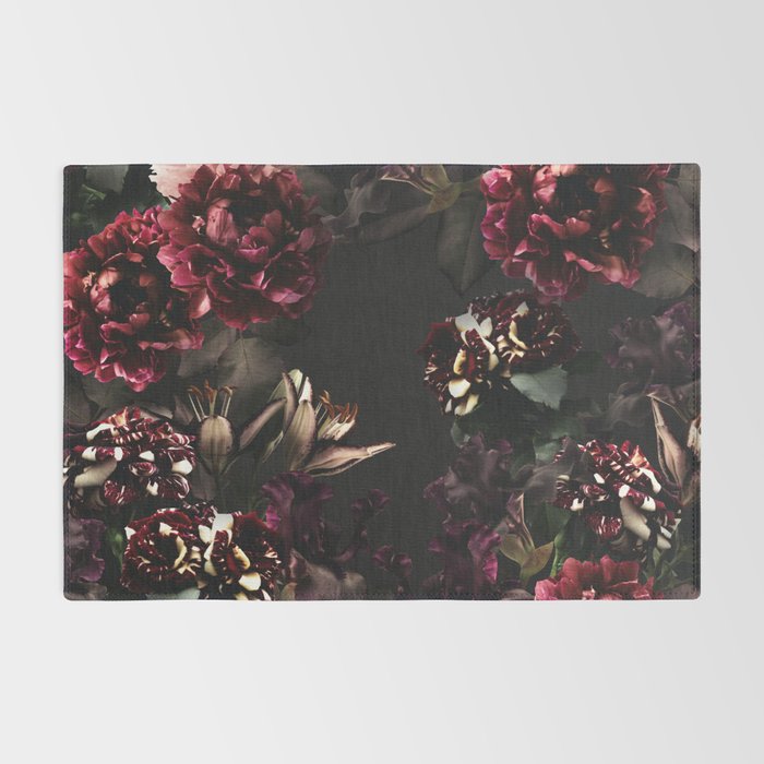 Vintage bouquets of garden flowers. Roses, dark red and pink peony.  Rug Gallery Image 2