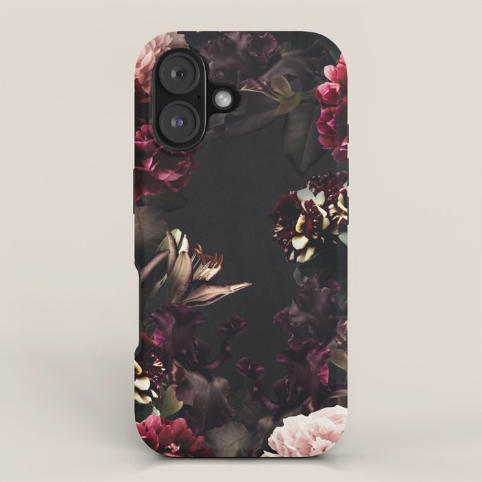 Vintage bouquets of garden flowers. Roses, dark red and pink peony.  iPhone Case Gallery Image 1