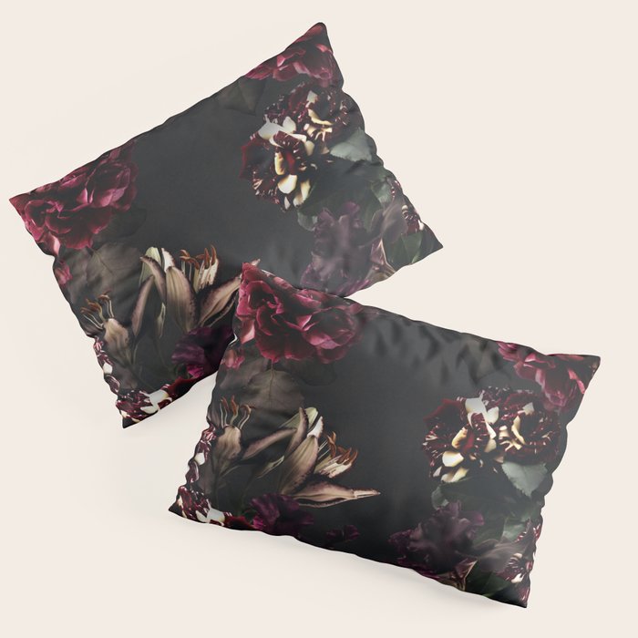 Vintage bouquets of garden flowers. Roses, dark red and pink peony.  Pillow Sham Gallery Image 3