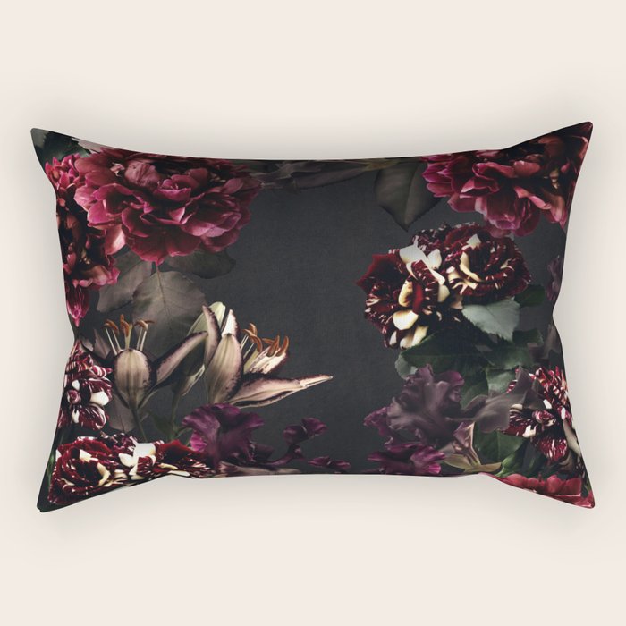 Vintage bouquets of garden flowers. Roses, dark red and pink peony.  Rectangular Pillow Gallery Image 2