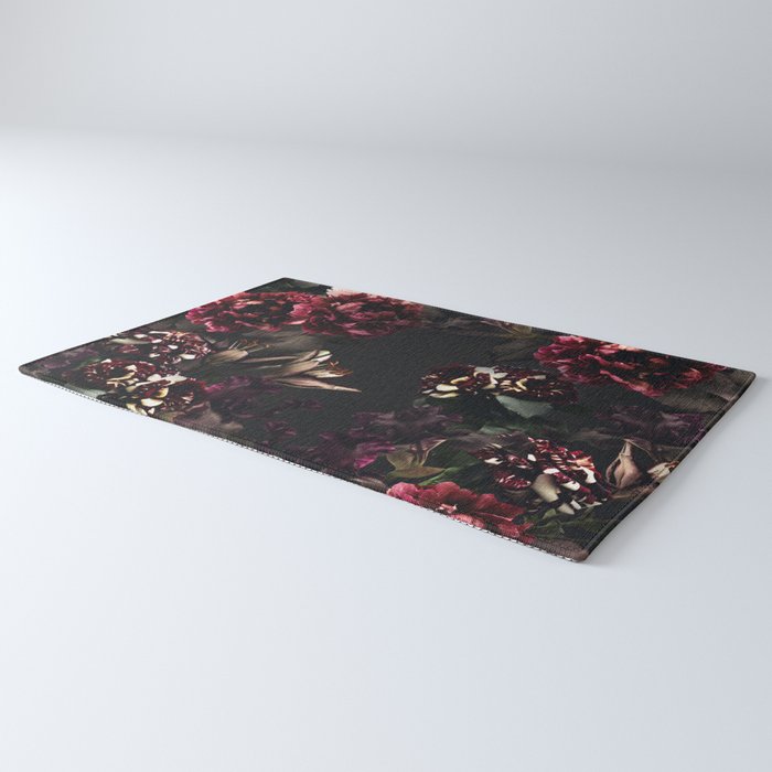 Vintage bouquets of garden flowers. Roses, dark red and pink peony.  Rug Gallery Image 3
