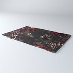 Vintage bouquets of garden flowers. Roses, dark red and pink peony.  Rug Gallery Image 3