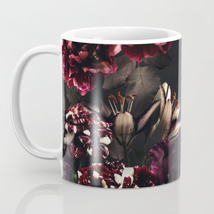Vintage bouquets of garden flowers. Roses, dark red and pink peony.  Coffee Mug Gallery Image 3