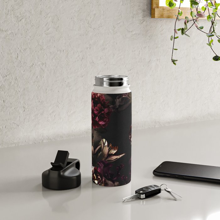 Vintage bouquets of garden flowers. Roses, dark red and pink peony.  Water Bottle Gallery Image 4