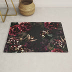 Vintage bouquets of garden flowers. Roses, dark red and pink peony.  Rug Gallery Image 1