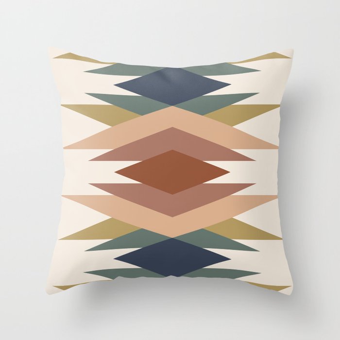 Bold Geometric Triangles IX Throw Pillow Gallery Image 1