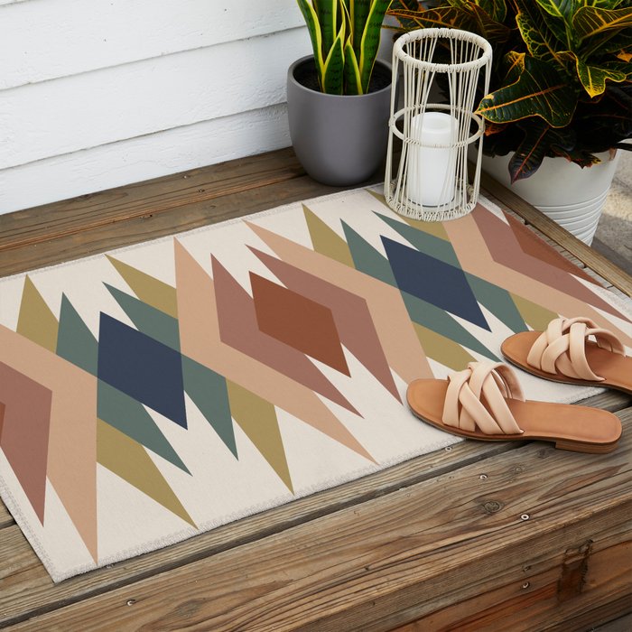 Bold Geometric Triangles IX Outdoor Rug Gallery Image 2