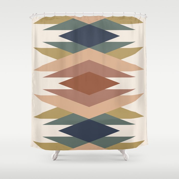 Bold Geometric Triangles IX Shower Curtain Gallery Image 1
