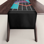 Memphis Pattern - 80s Retro Black Table Runner Gallery Image 1
