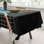 Memphis Pattern - 80s Retro Black Tablecloth Gallery Image 3