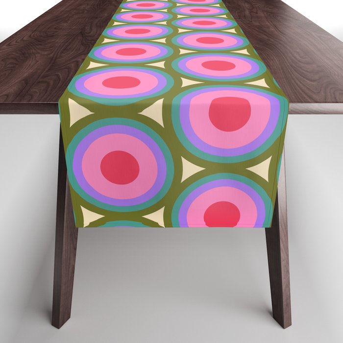 Geometric Mid Century Modern Pattern Table Runner Gallery Image 1