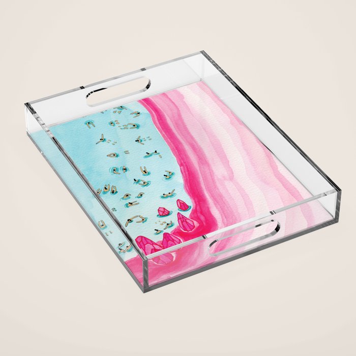 Pink beach Acrylic Tray Gallery Image 1