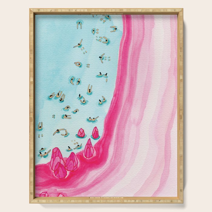 Pink beach Serving Tray Gallery Image 1