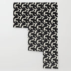 Mid Century Modern Minimalist Abstract Art Brush Strokes Black & White Ink Art Maze Wallpaper Gallery Image 3