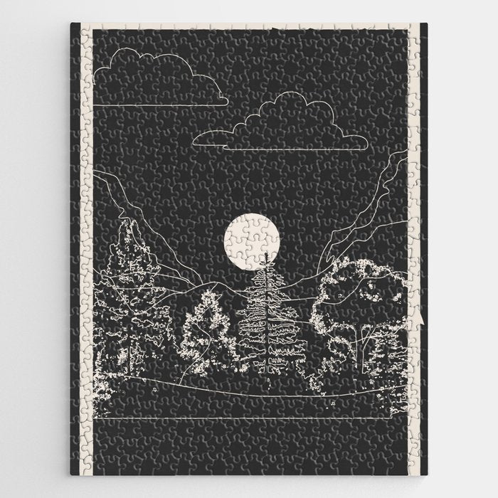 Mountain Trees Dark Jigsaw Puzzle Gallery Image 1