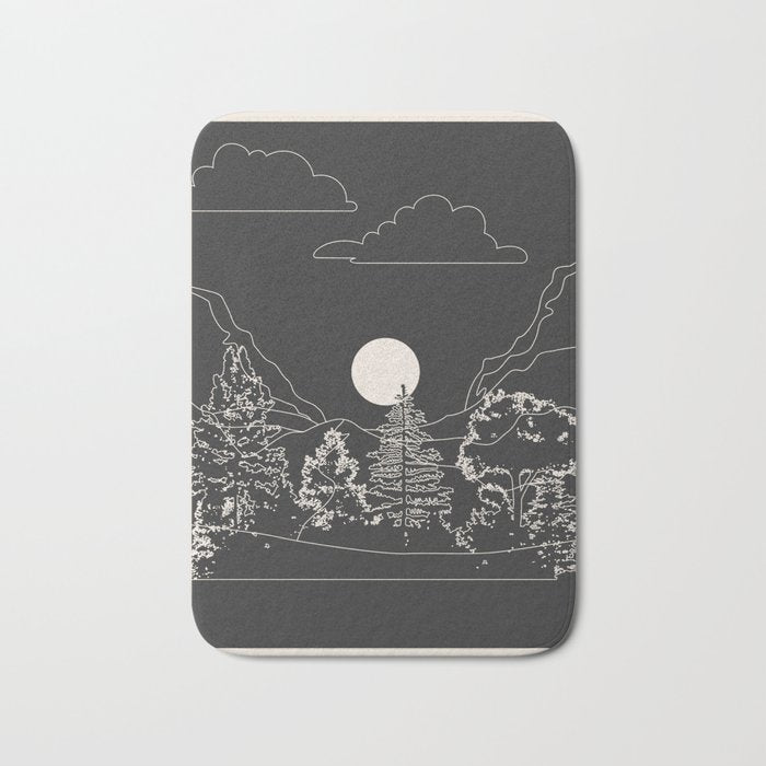 Mountain Trees Dark Bath Mat Gallery Image 1