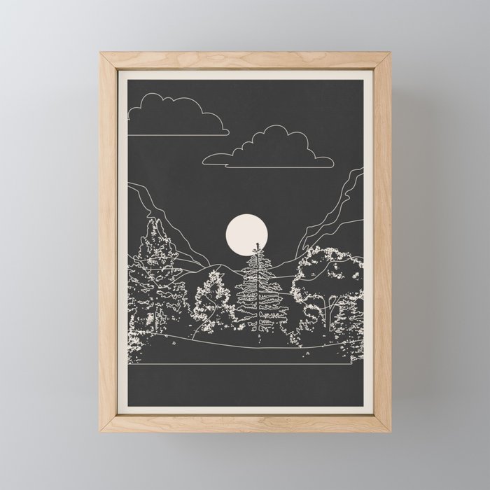 Mountain Trees Dark Mini Art Print Gallery Image 1