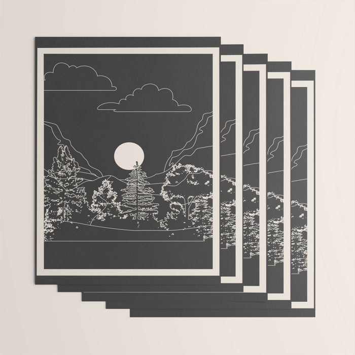 Mountain Trees Dark Wrapping Paper Gallery Image 3
