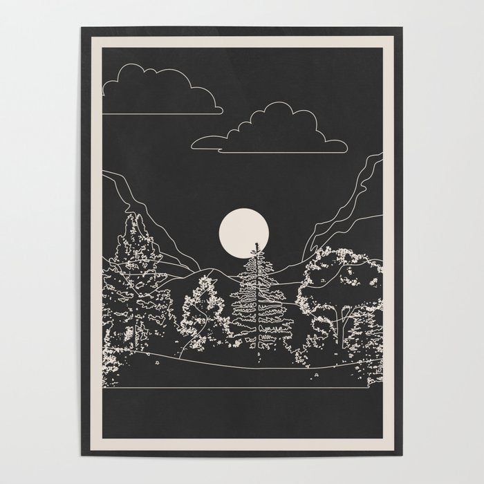 Mountain Trees Dark Poster Gallery Image 1