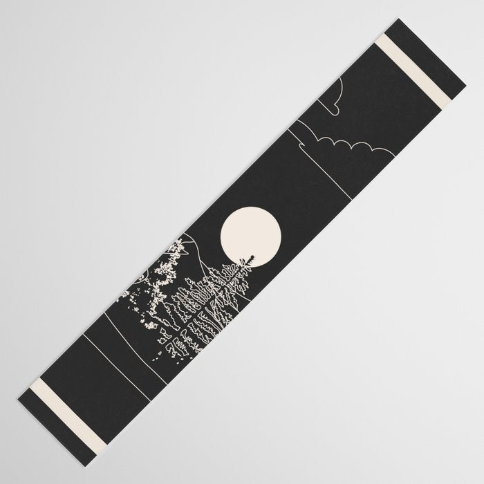 Mountain Trees Dark Table Runner Gallery Image 3