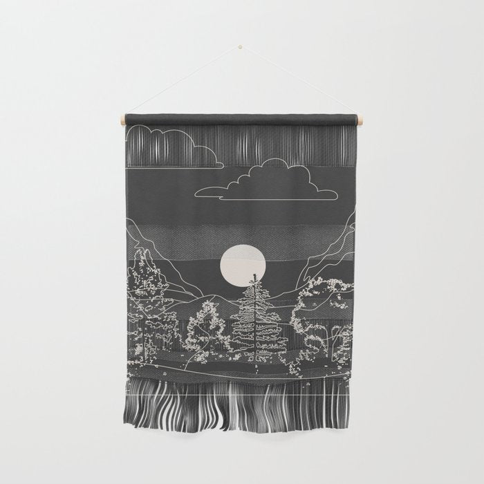 Mountain Trees Dark Wall Hanging Gallery Image 1
