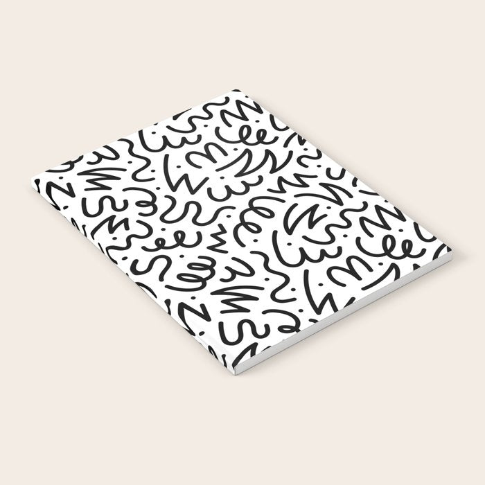 Fun black line doodle art pattern Notebook Gallery Image 2