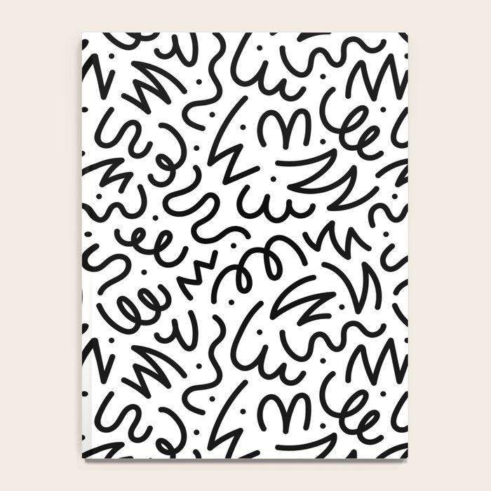 Fun black line doodle art pattern Notebook Gallery Image 4